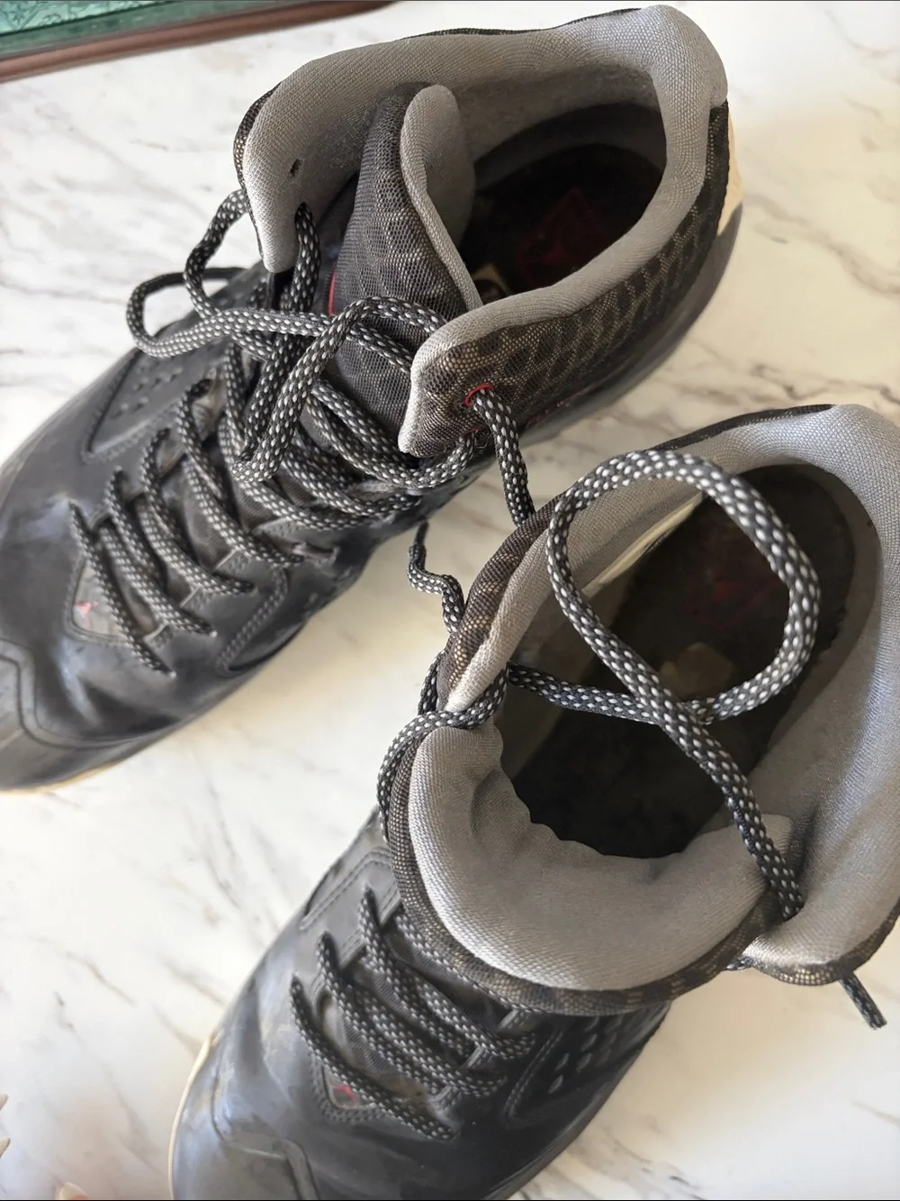 Jordan Men's Black and Gray High-Top Basketball Sneakers